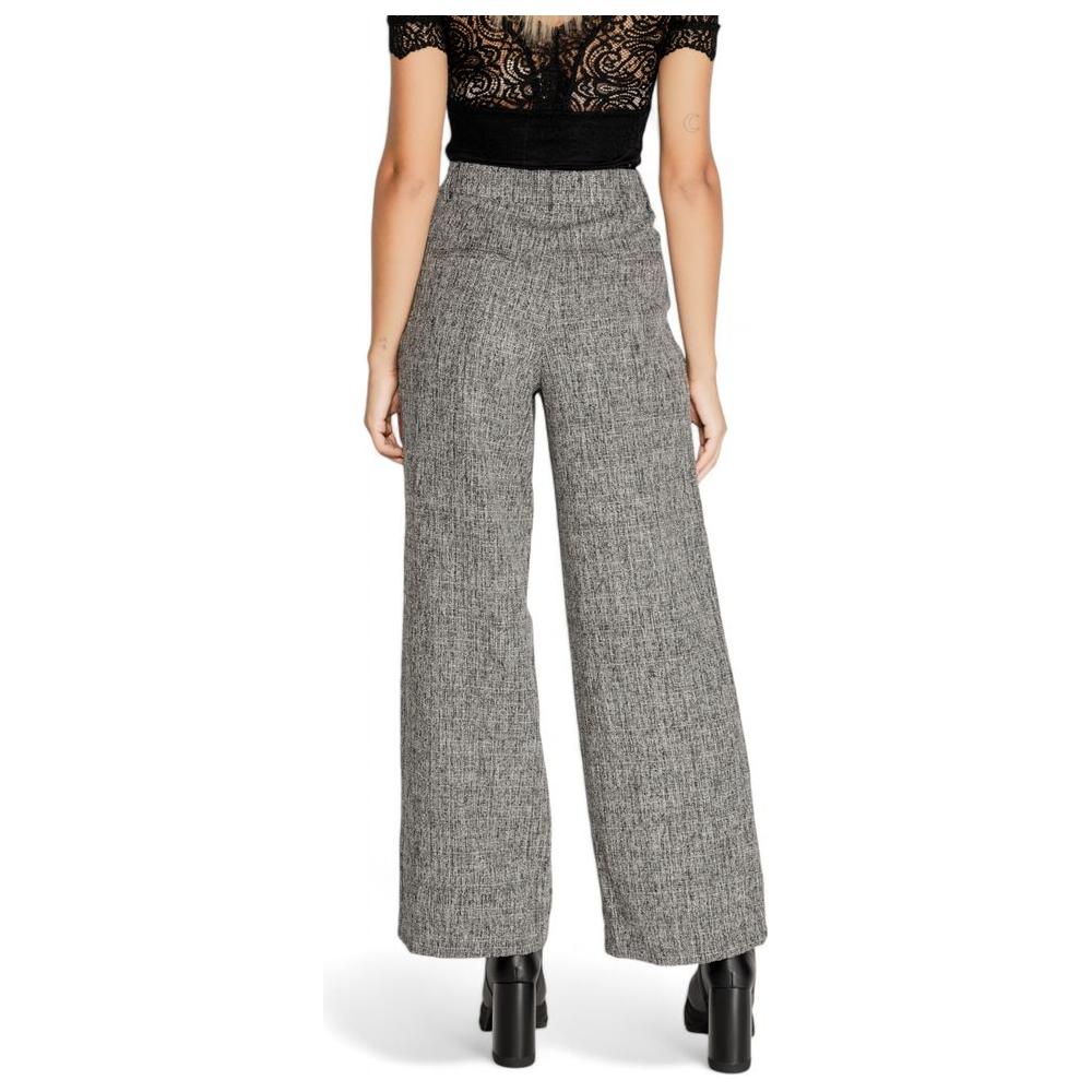 Vila Clothes Black Recycled Polyester Jeans & Pant Vila Clothes Slate Gray