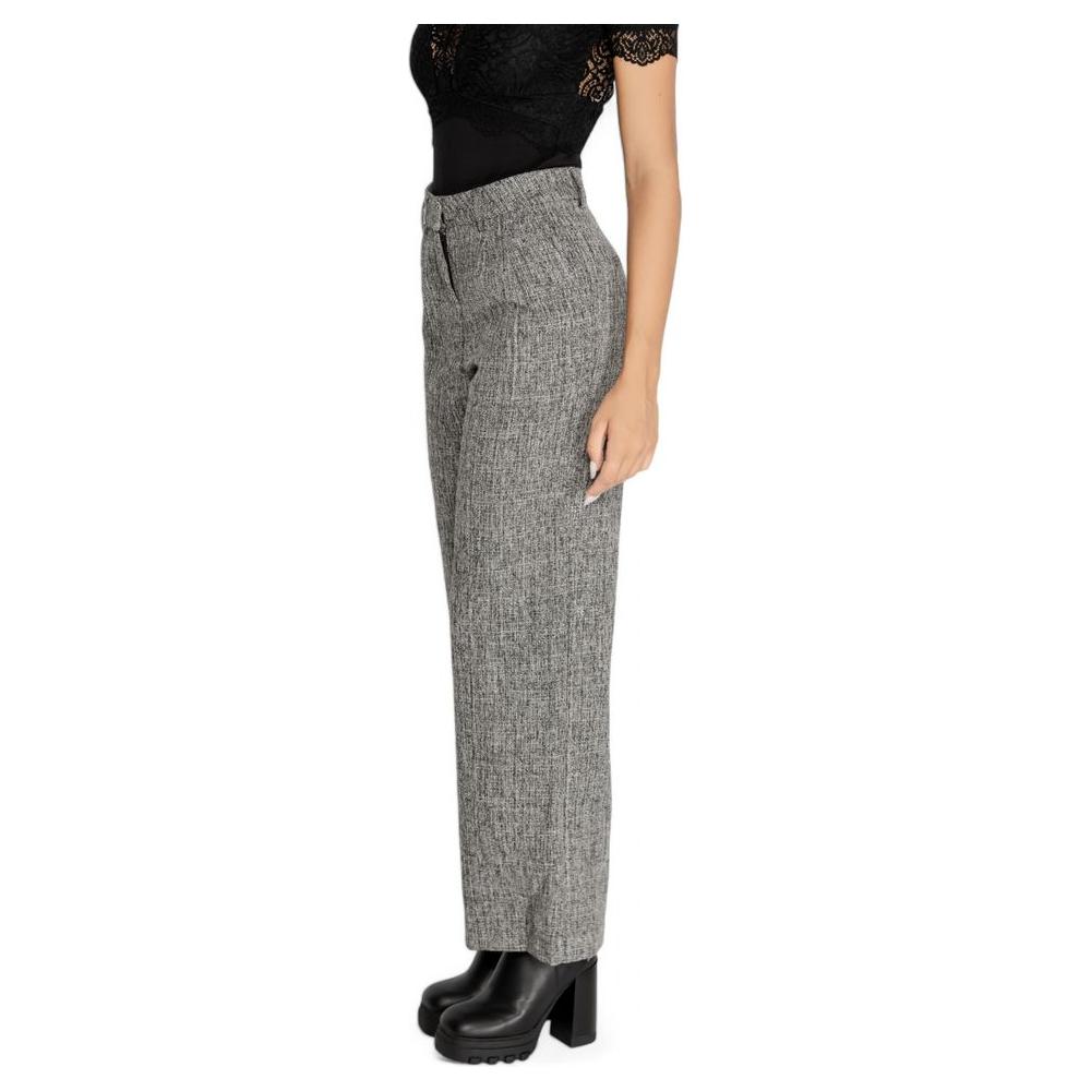 Vila Clothes Black Recycled Polyester Jeans & Pant Vila Clothes Slate Gray