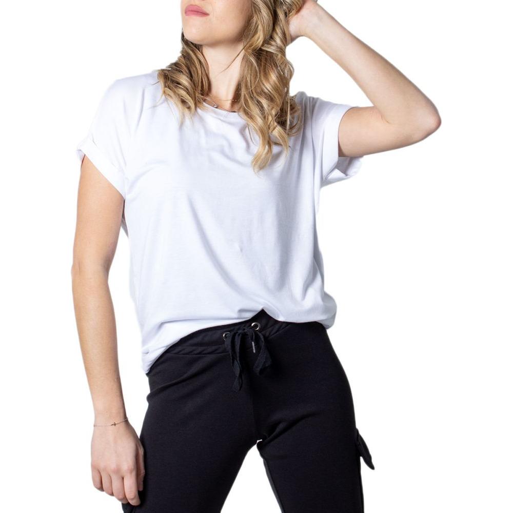 Only White Polyester Tops & T-Shirt Only Black