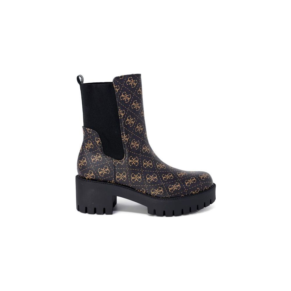 Guess Black Leather Boot Guess Dark Slate Gray