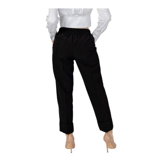 Sandro Ferrone Black Polyester Jeans & Pant Sandro Ferrone Black