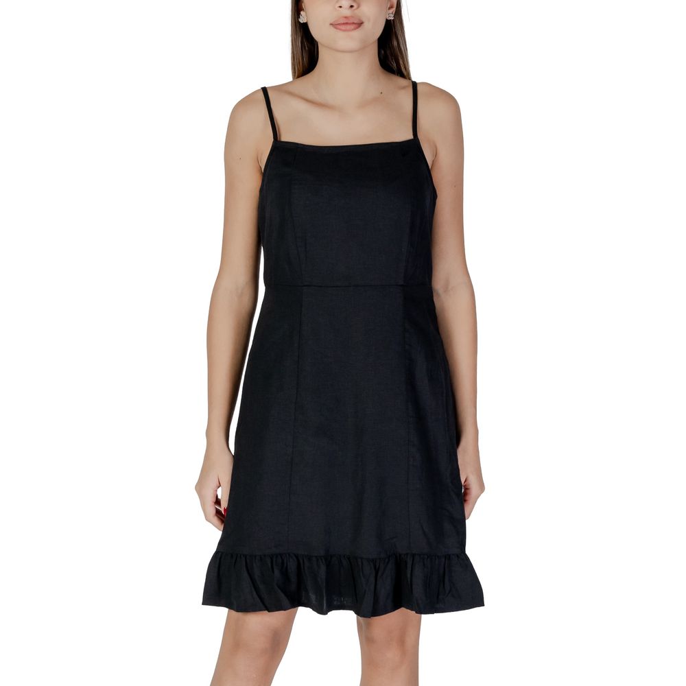 B.Young Black Linen Midi Dress B.Young