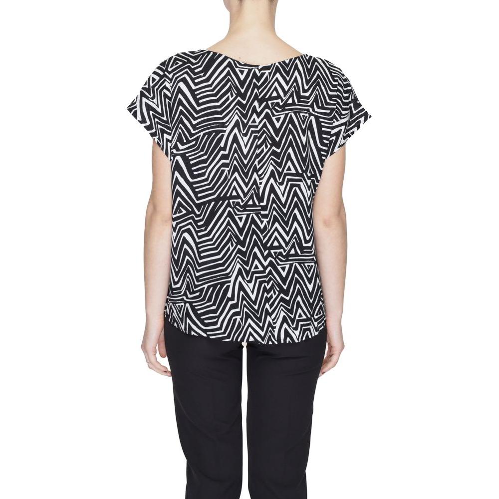 Jacqueline De Yong Black And White Viscose Tops & T-Shirt