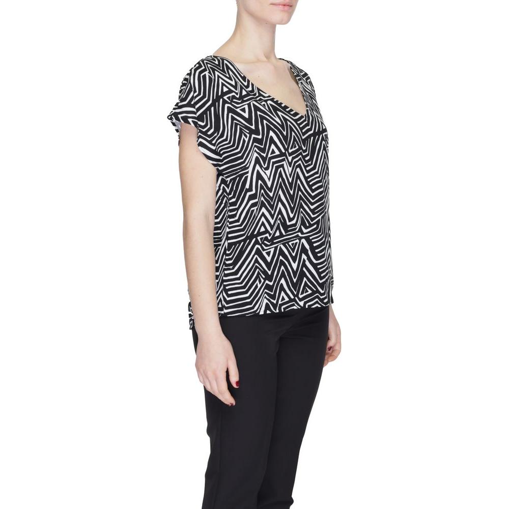 Jacqueline De Yong Black And White Viscose Tops & T-Shirt