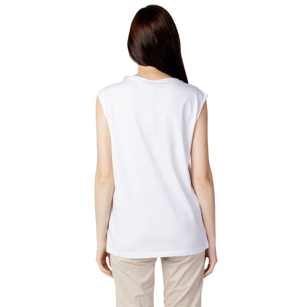 Blauer White Cotton Tops & T-Shirt Blauer Light Gray