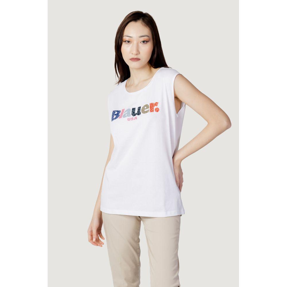 Blauer White Cotton Tops & T-Shirt Blauer Light Gray