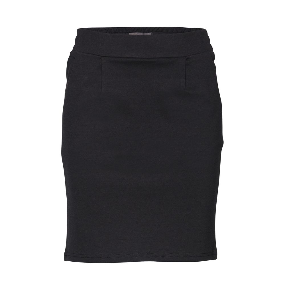 ICHI Black Polyester Mini Skirt ICHI