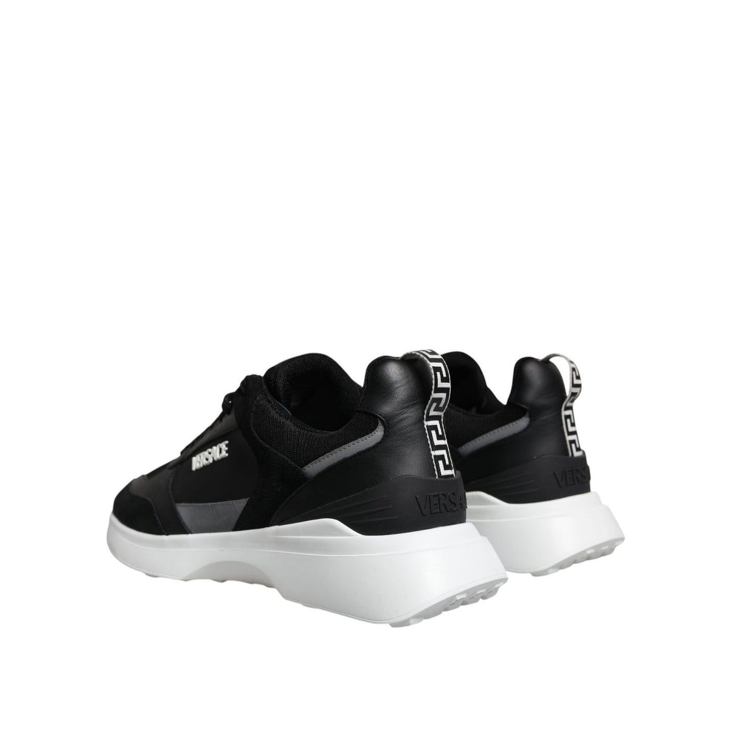 Versace Black Canvas Quad Fabric Medusa Low Top Sneaker Shoes Versace