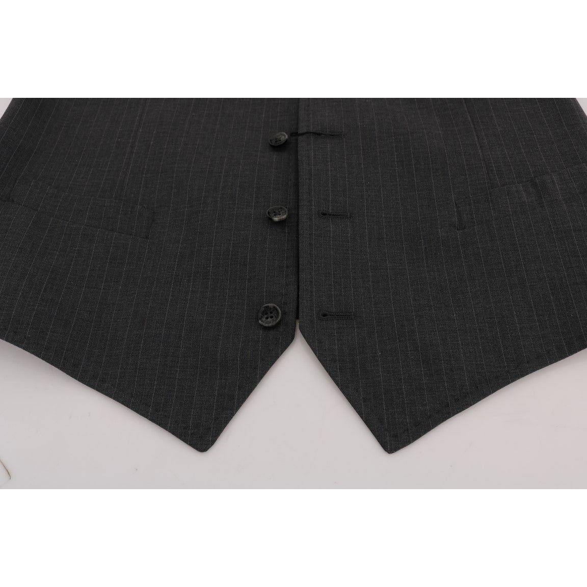 优雅条纹灰色马甲背心