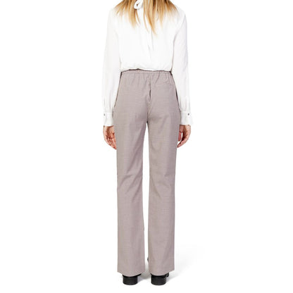 Only Beige Polyester Flared Pants Only