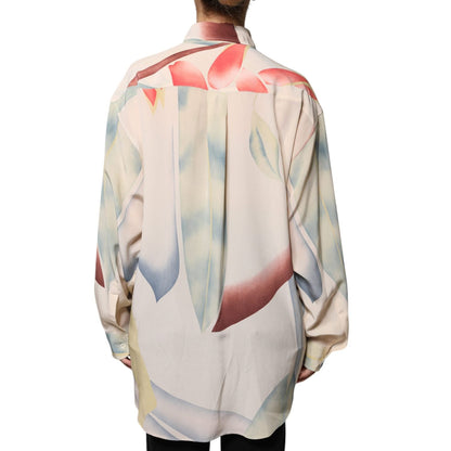 Etro Beige Printed Collared Buttoned Long Sleeves Blouse Top Etro