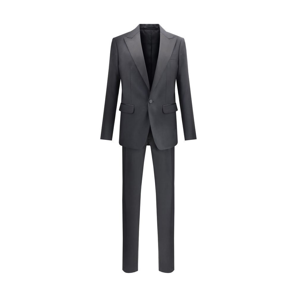 Dsquared² Black Fleece Wool Two-Piece Suit