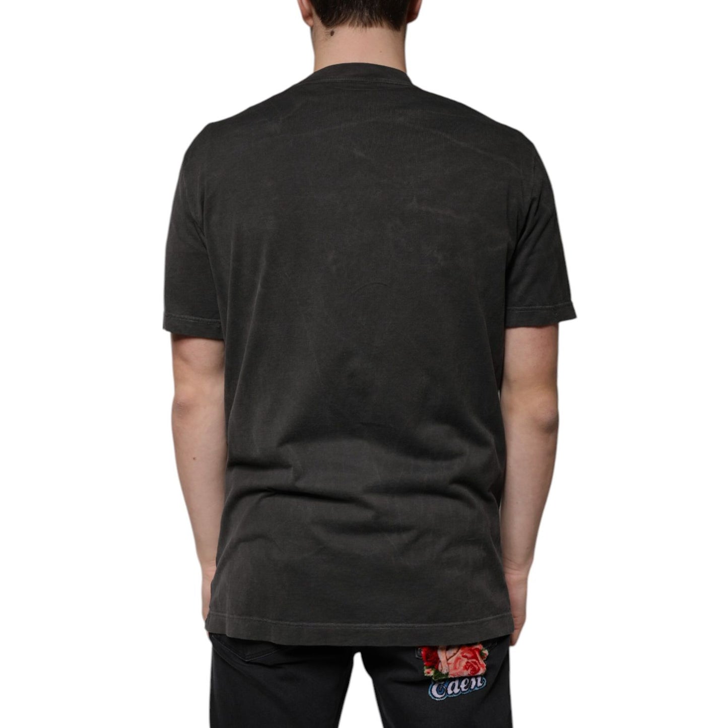 Dolce &amp; Gabbana Black Cotton Crew Neck Short Sleeves T-shirt