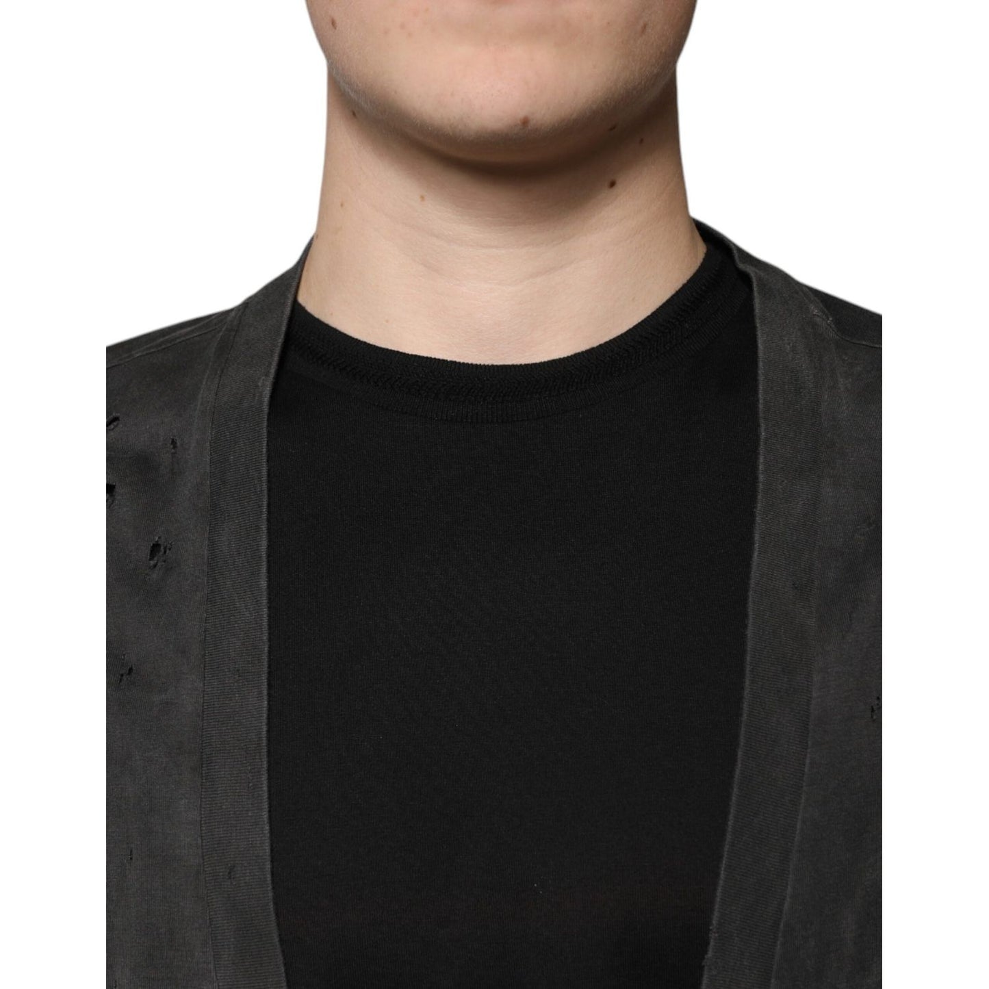 Dolce &amp; Gabbana Black Cotton Crew Neck Short Sleeves T-shirt