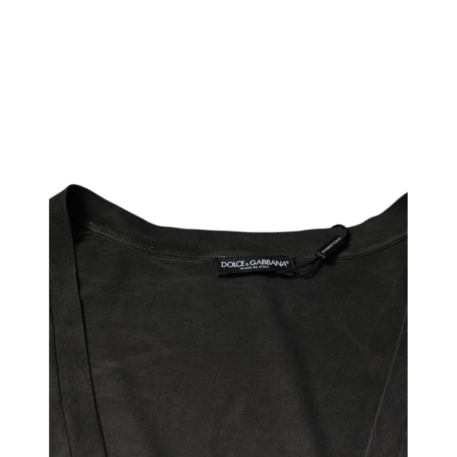 Dolce &amp; Gabbana Black Cotton Crew Neck Short Sleeves T-shirt