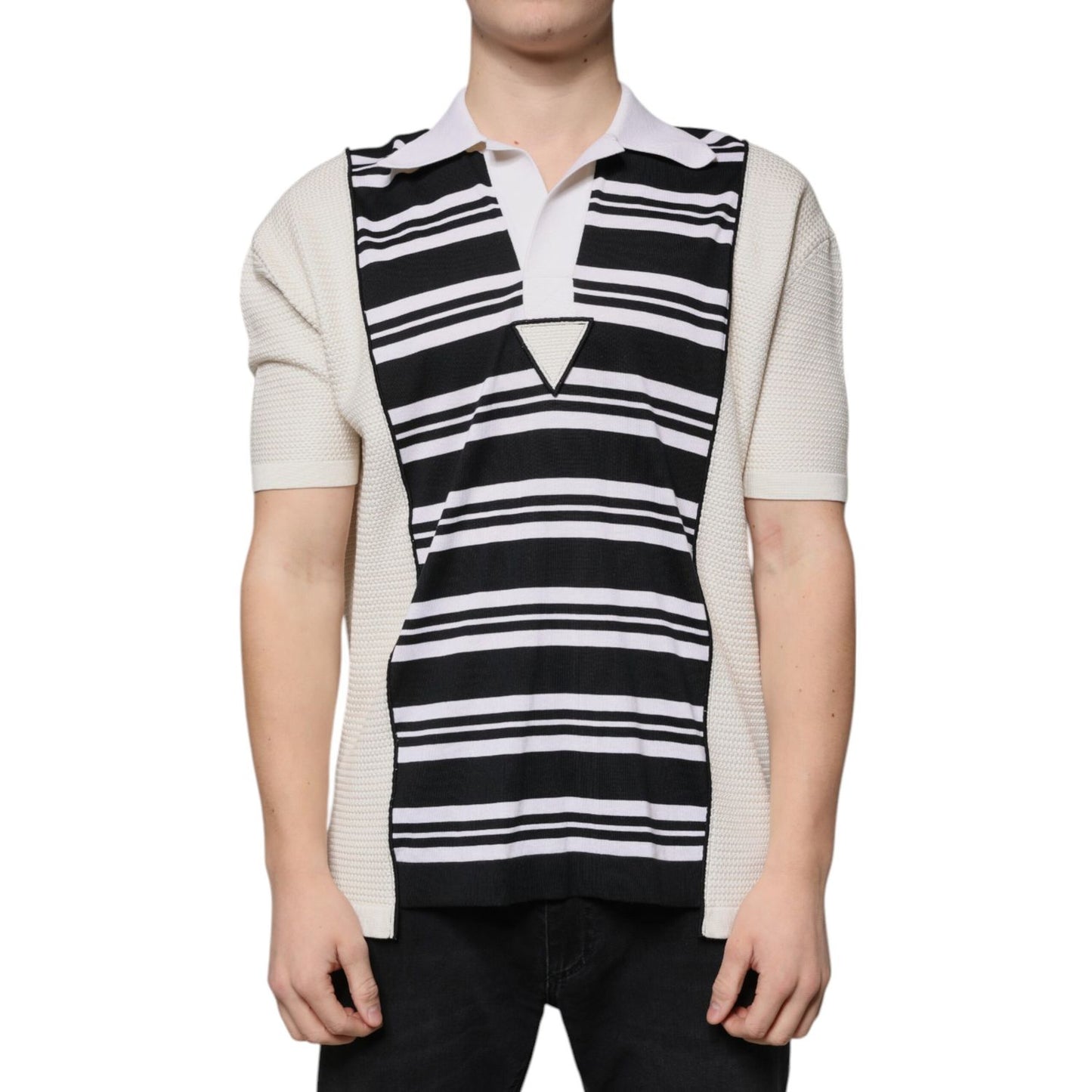 Dolce & Gabbana Multicolor Stripe Collared Polo T-shirt