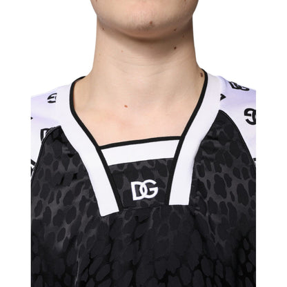 Dolce & Gabbana Black White Logo Men Short Sleeves T-shirt