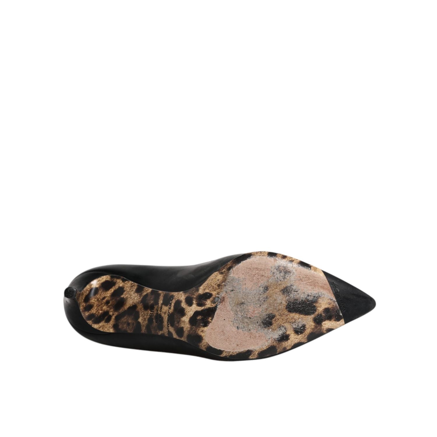 Dolce & Gabbana Black Calf Leather Stiletto Heels Pumps Shoes