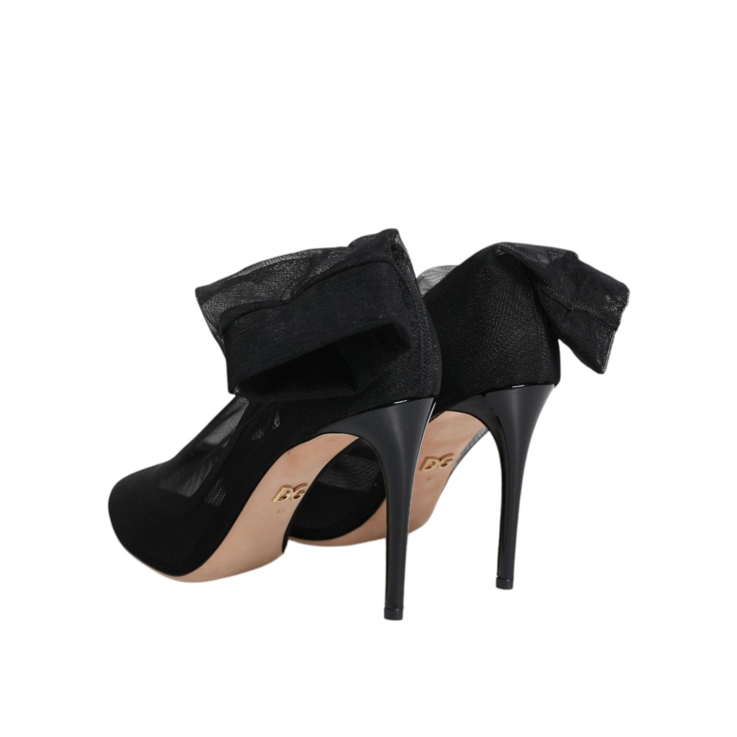 Dolce & Gabbana Black Nylon Mesh Sock Style Boots Shoes