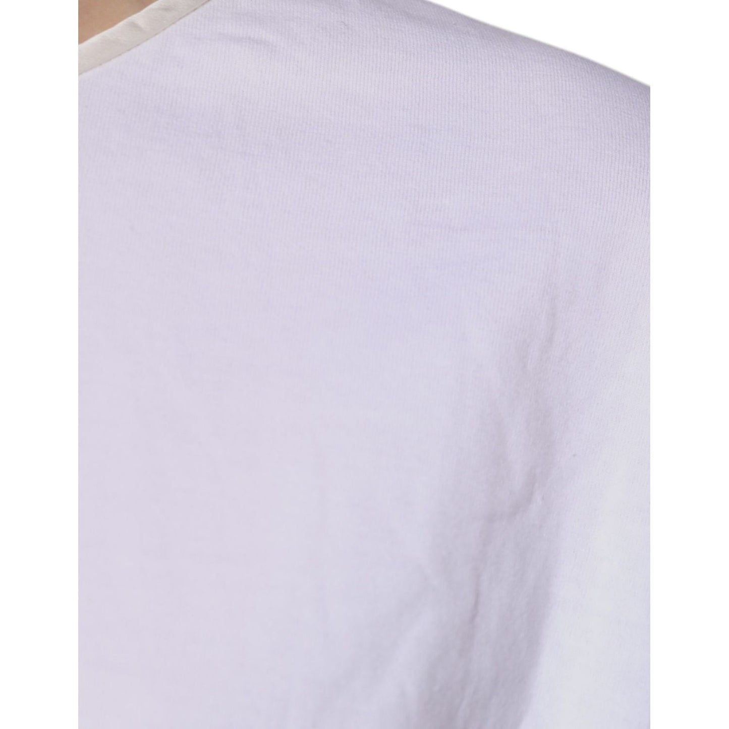 Dolce & Gabbana White Cotton Silk Round Neck Wrap Blouse Top