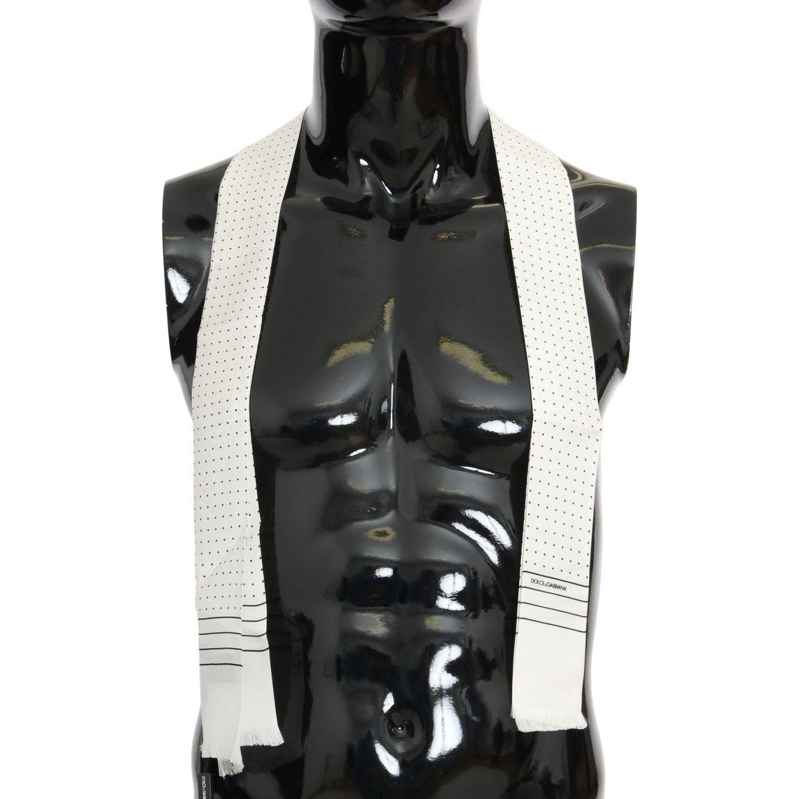 优雅真丝圆点男士围巾