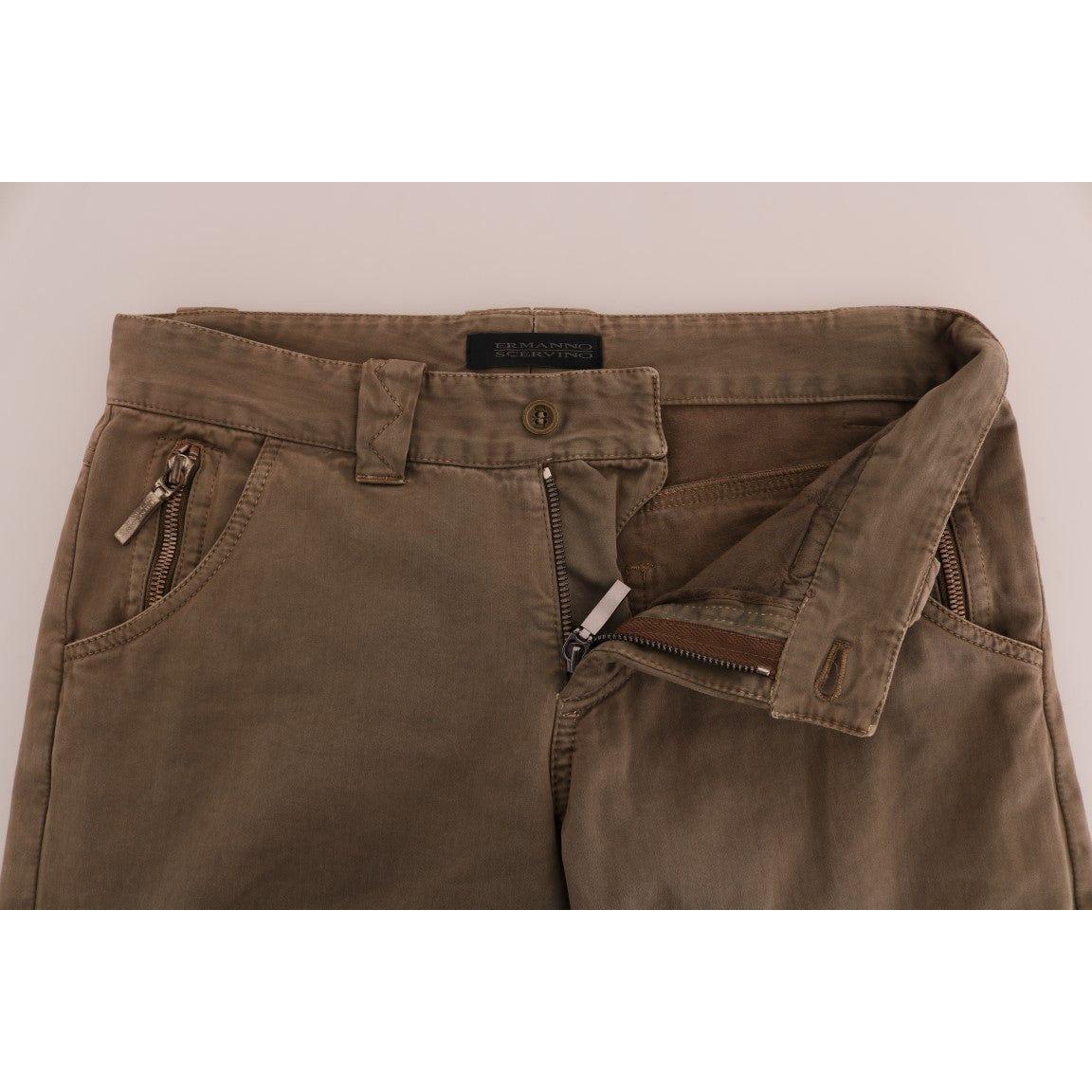 Ermanno Scervino Chic Brown Casual Cotton Pants Ermanno Scervino