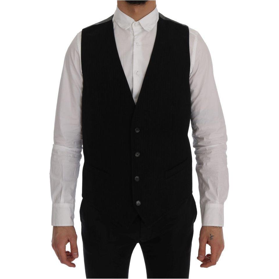 Dolce & Gabbana Black STAFF Cotton Rayon Vest