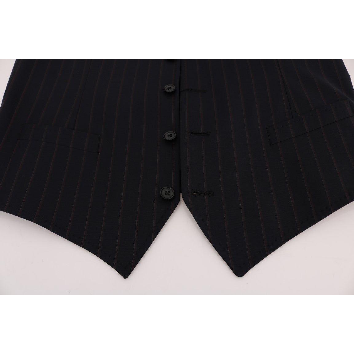 优雅条纹羊毛混纺背心