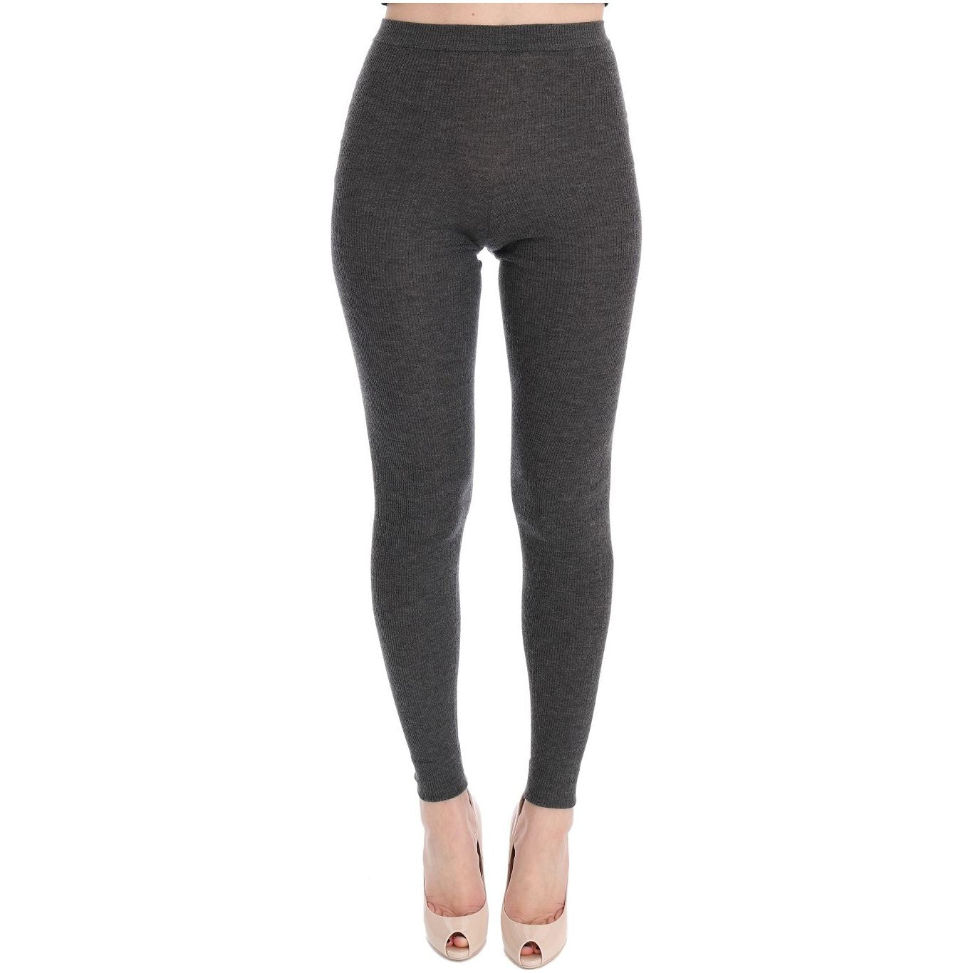 Dolce & Gabbana Chic Gray High Waist Cashmere Tights Pants Dolce & Gabbana Dark Slate Gray