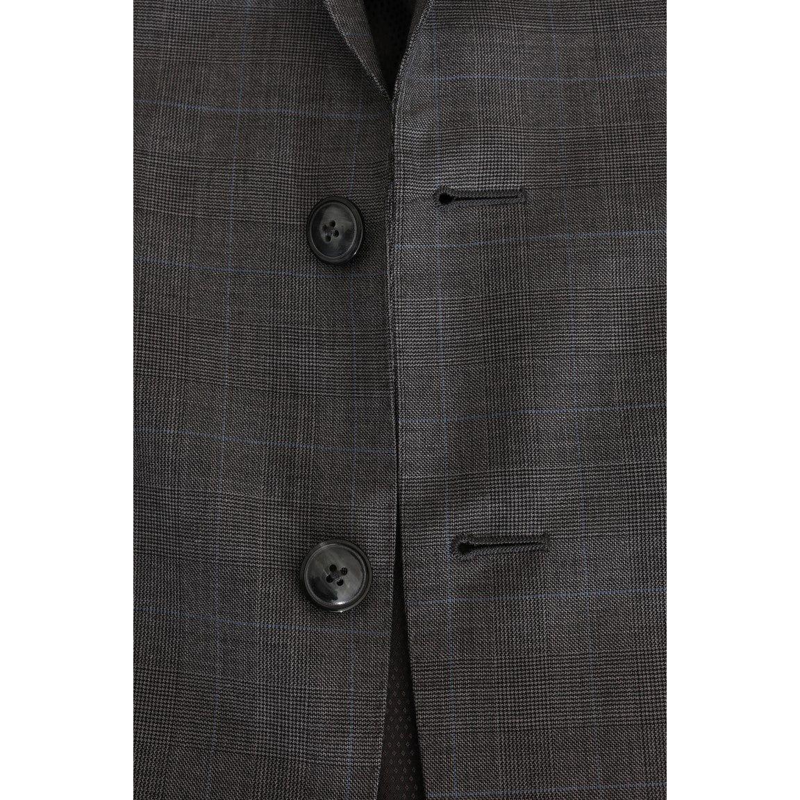 Dolce & Gabbana Sleek Gray Checkered Wool Blazer Dolce & Gabbana