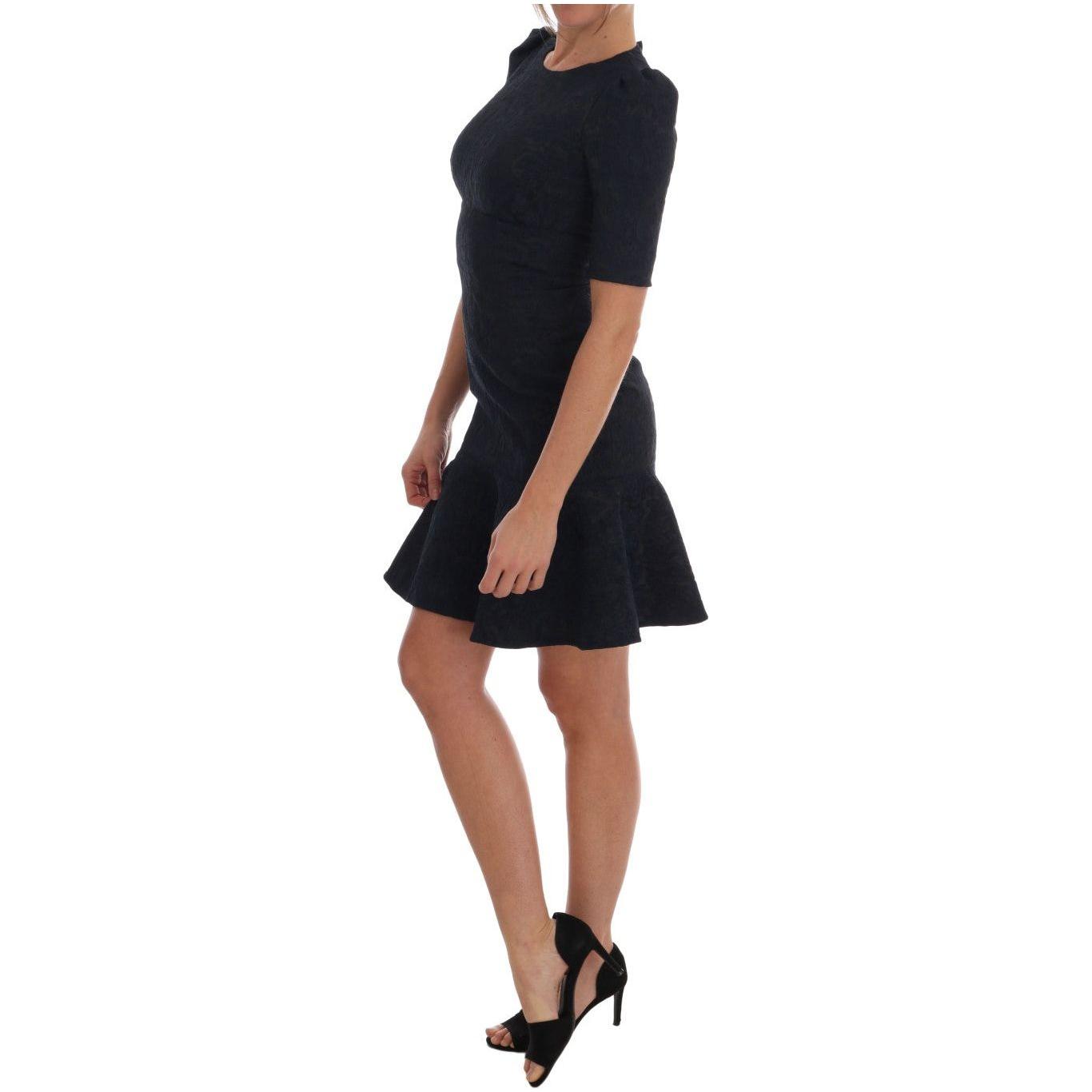 Dolce & Gabbana Black Blue Flare Mini Dress