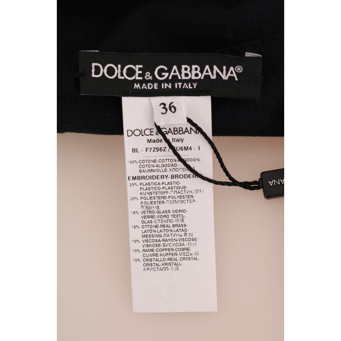 Dolce & Gabbana Enchanted Blue Crystal Embroidered Coat Dolce & Gabbana