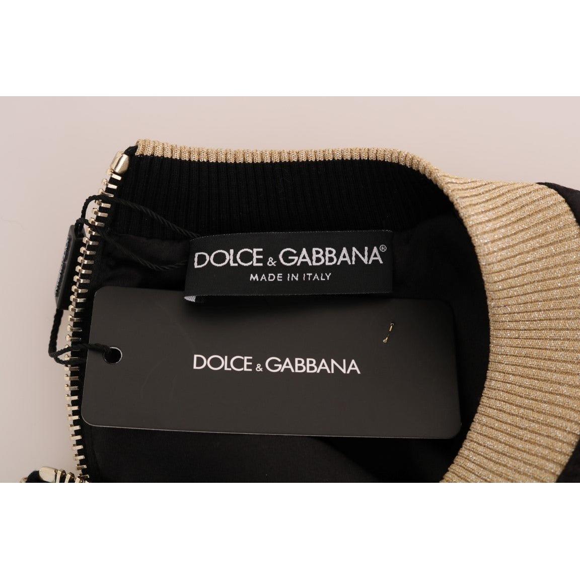 Dolce & Gabbana Enchanted Sequined Black Brocade Sweater Dolce & Gabbana