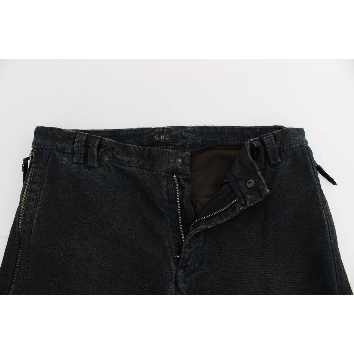 时尚蓝色修身牛仔裤