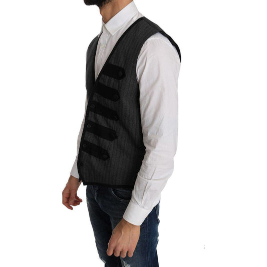 Dolce & Gabbana Elegant Gray Torrero Pattern Formal Vest Dolce & Gabbana