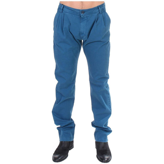 GF Ferre Blue Cotton Straight Fit Chinos GF Ferre