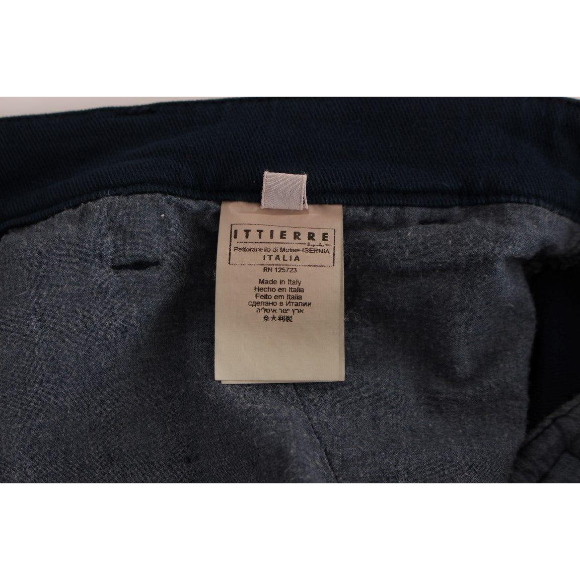 GF Ferre Blue Stretch Straight Fit Pants Chinos