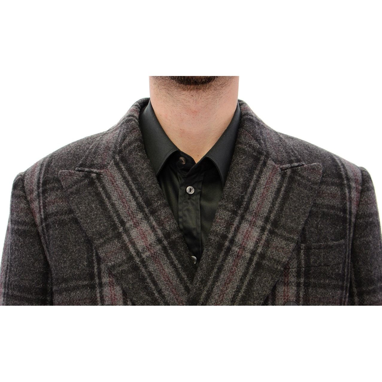 Dolce & Gabbana Sicilia Checkered Wool Blend Coat Coats & Jackets Dolce & Gabbana