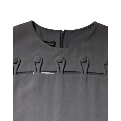 Emporio Armani Gray Round Neck Sleeveless A-line Mini Dress