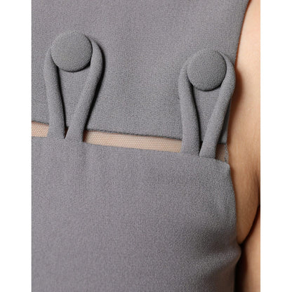 Emporio Armani Gray Round Neck Sleeveless A-line Mini Dress