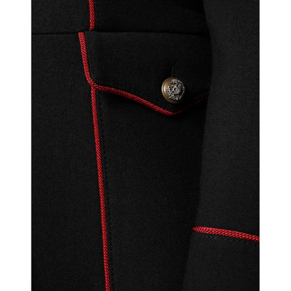 Dolce & Gabbana Black Single Breasted Trench Coat Jacket