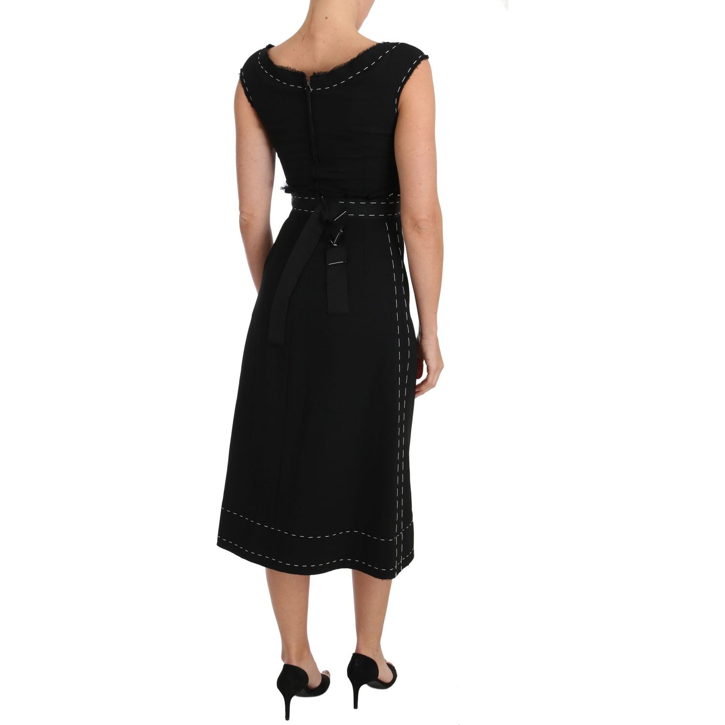 Dolce & Gabbana Elegant Black Sheath Wool Dress Dolce & Gabbana