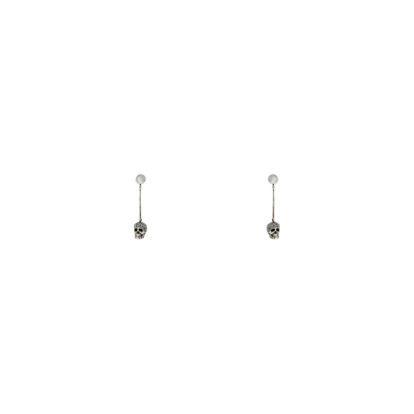 Alexander Mcqueen skull earrings with pavé and chain Earrings Alexander Mcqueen