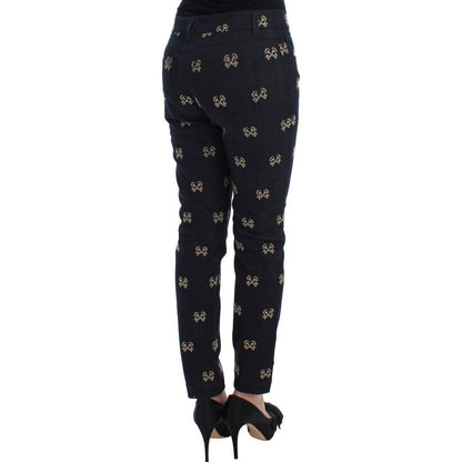Dolce & Gabbana Blue Key Embroidered Slim Fit KATE Jeans