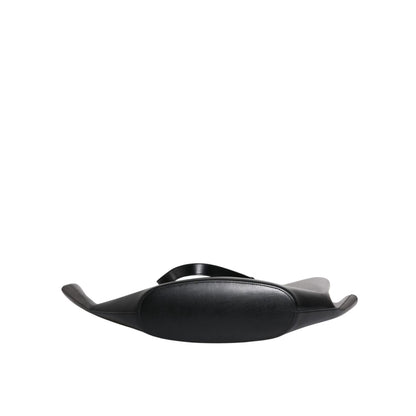 Brunello Cucinelli Black Leather Logo Shoulder Strap Shopping Tote Bag