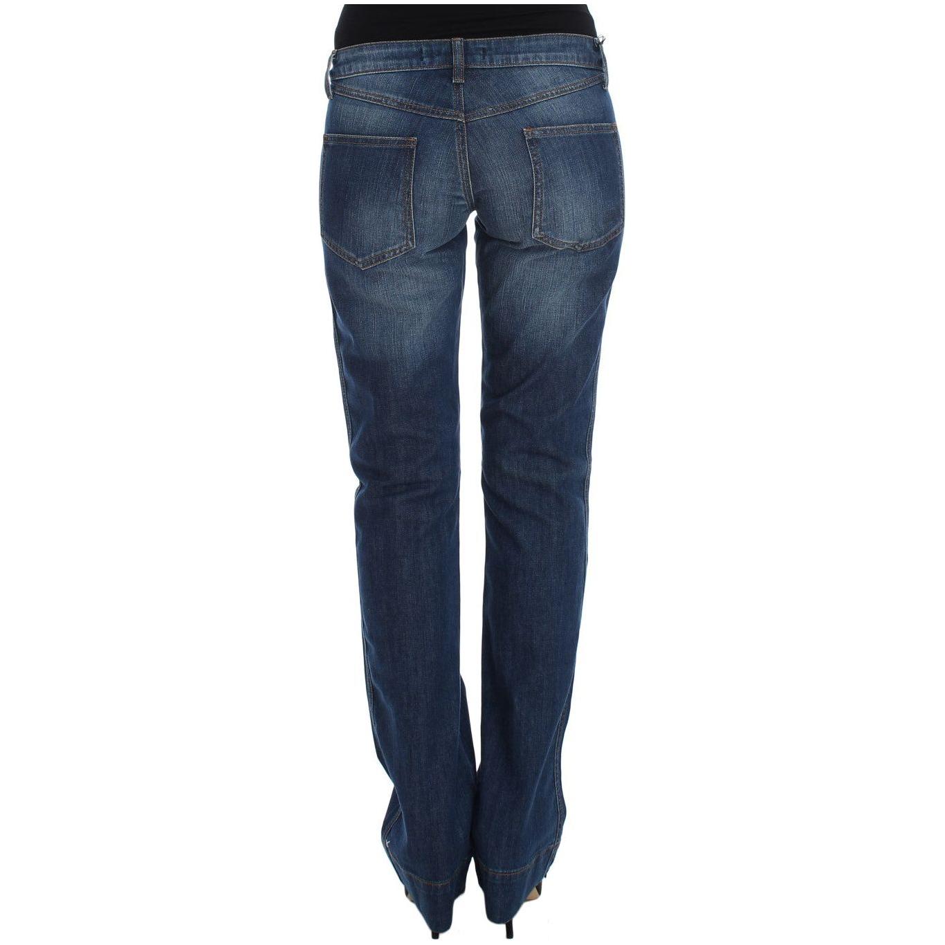 Cavalli Blue Wash Cotton Stretch Boot Cut Jeans Cavalli