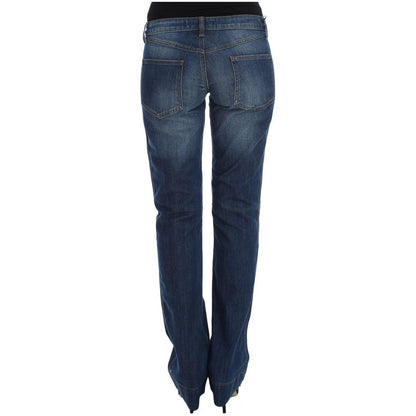 Cavalli Blue Wash Cotton Stretch Boot Cut Jeans Cavalli