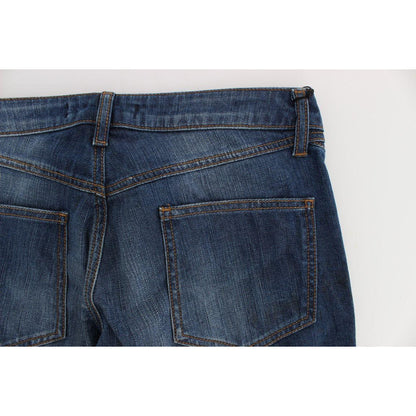 Cavalli Blue Wash Cotton Stretch Boot Cut Jeans Cavalli