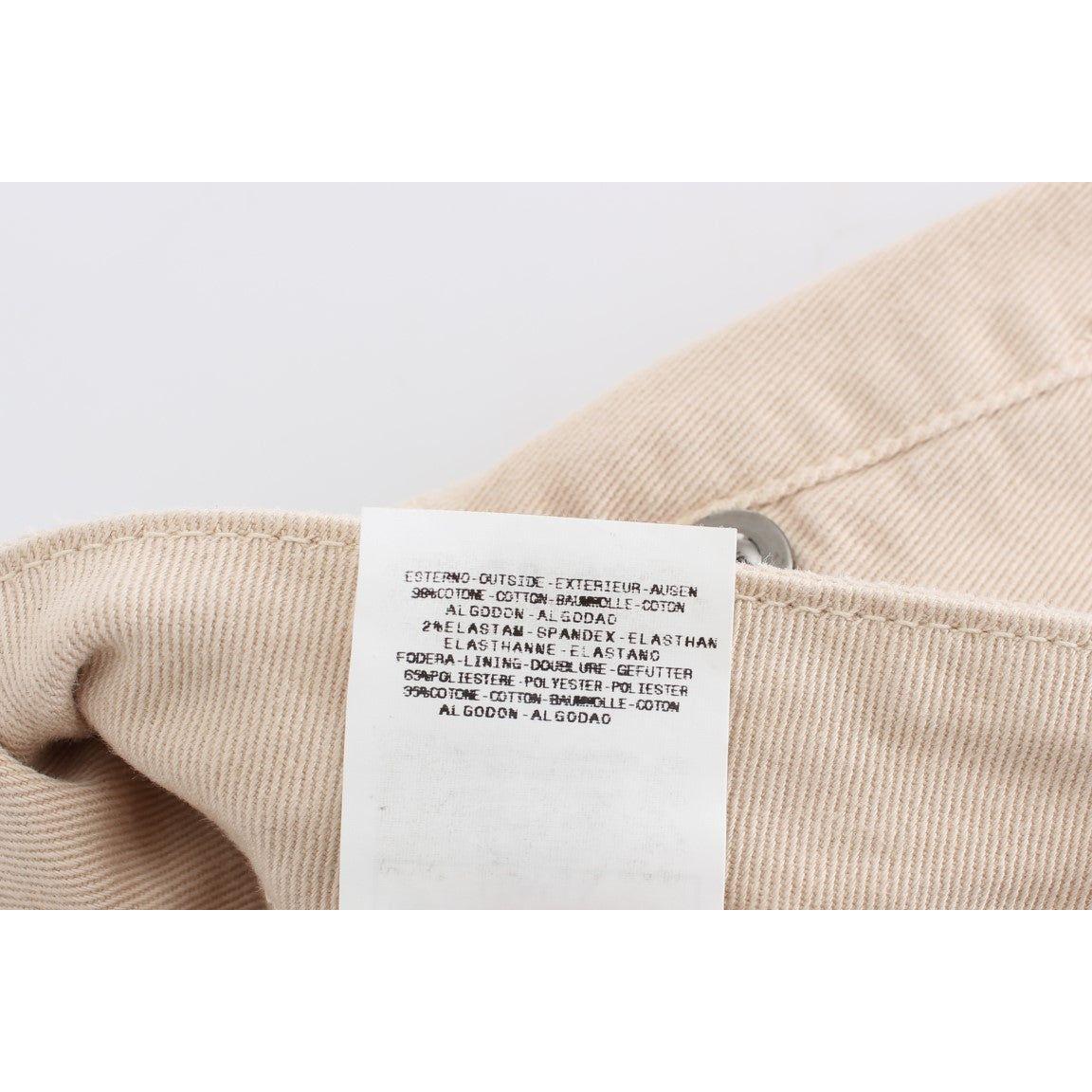 Cavalli Beige Wash Slim Fit Cotton Stretch Jeans Cavalli