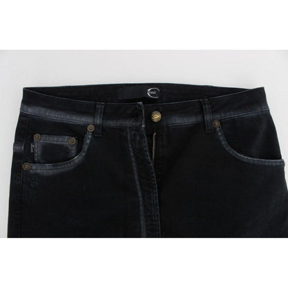 Cavalli Blue Cotton Stretch Baggy Relax Jeans Cavalli